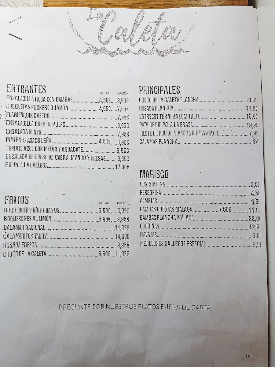 Marisquería La Caleta Menu - Image 4